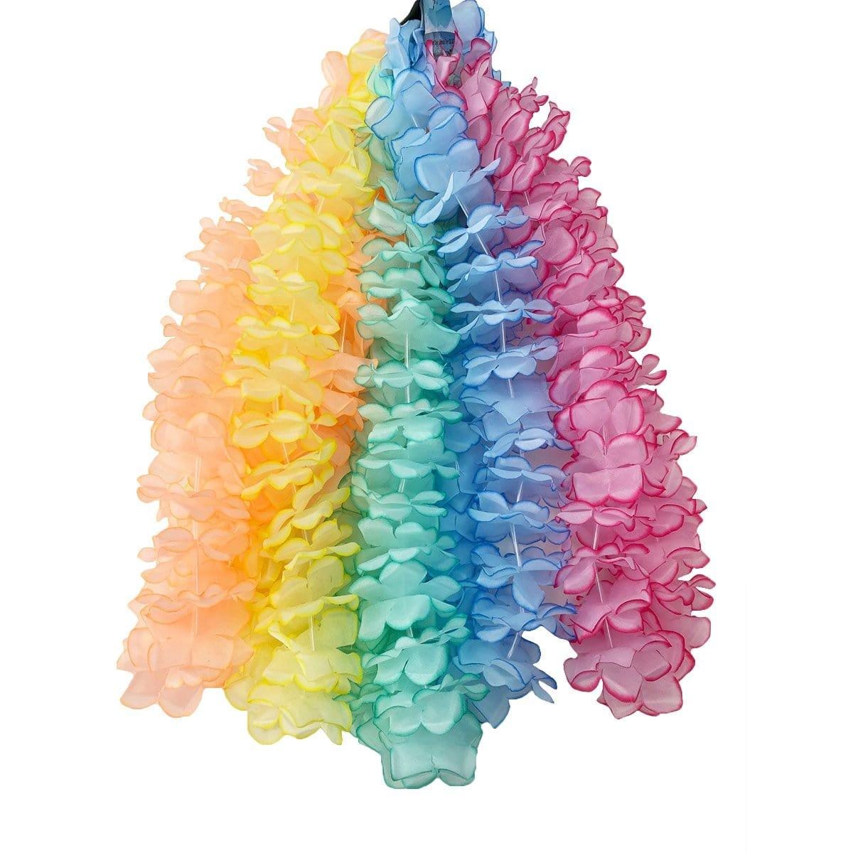 Buy Theme Party Pastel Flower Lei Necklaces, 5 per Package sold at Party Expert
