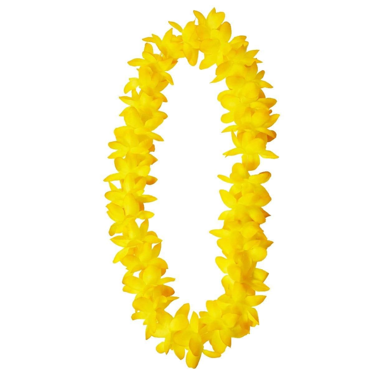 Buy Theme Party Yellow Pastel Flower Lei Necklace sold at Party Expert