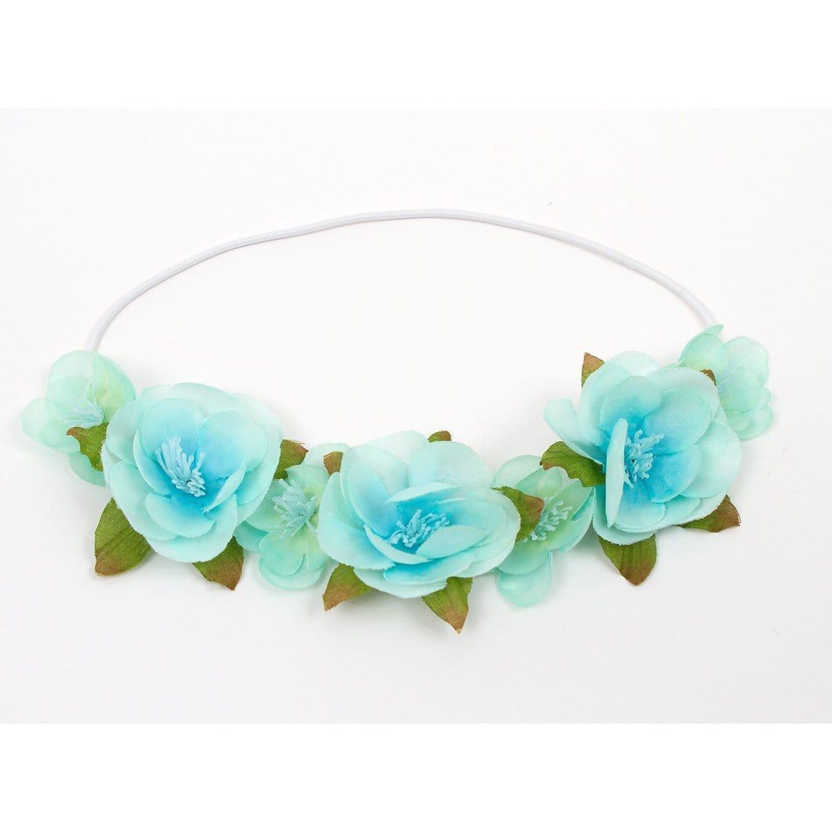 Buy Costume Accessories Teal flower headband for kids sold at Party Expert