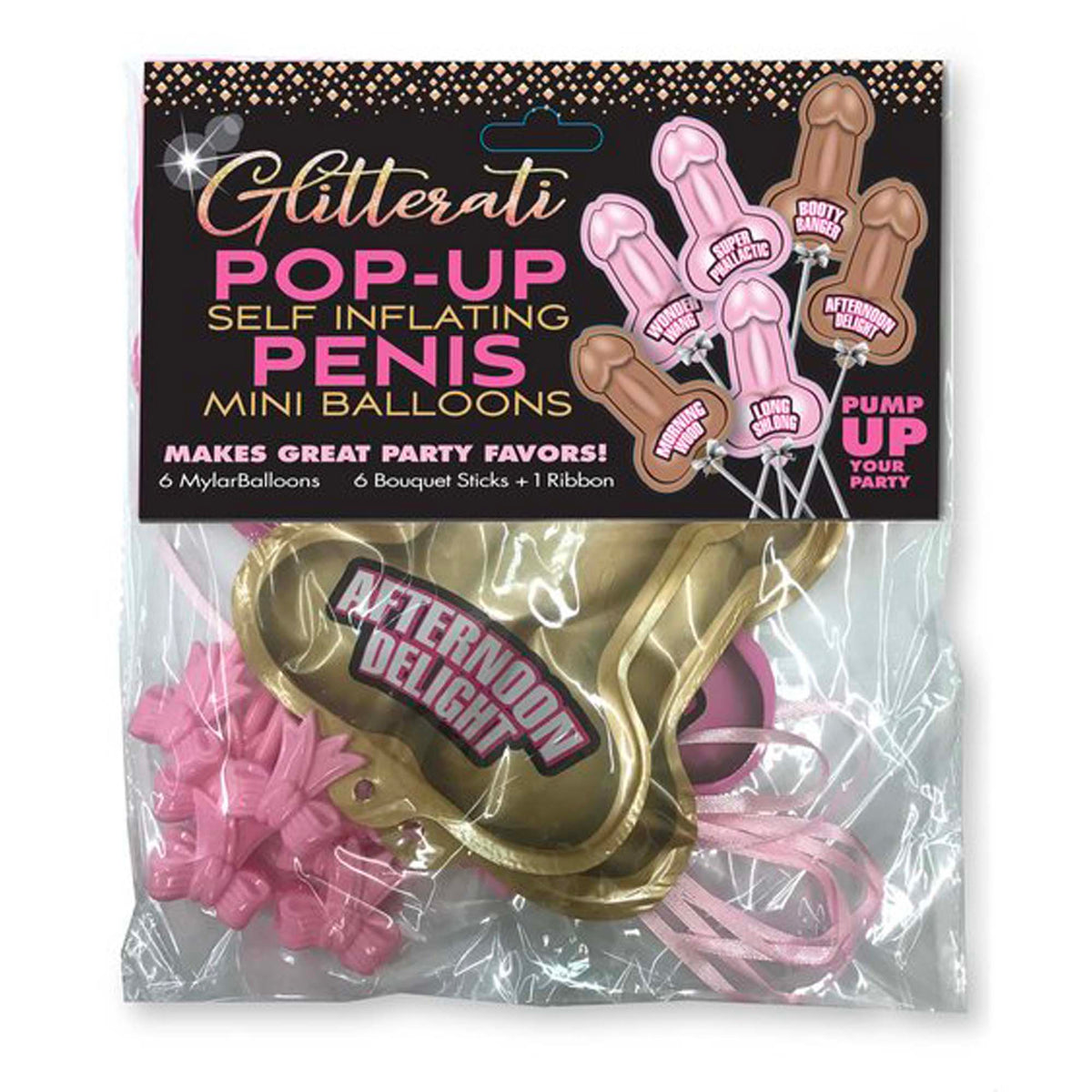 Little Genie Productions Bachelorette Glitterati Air Filled Bachelorette Party Balloons, 6 Count 685634101776
