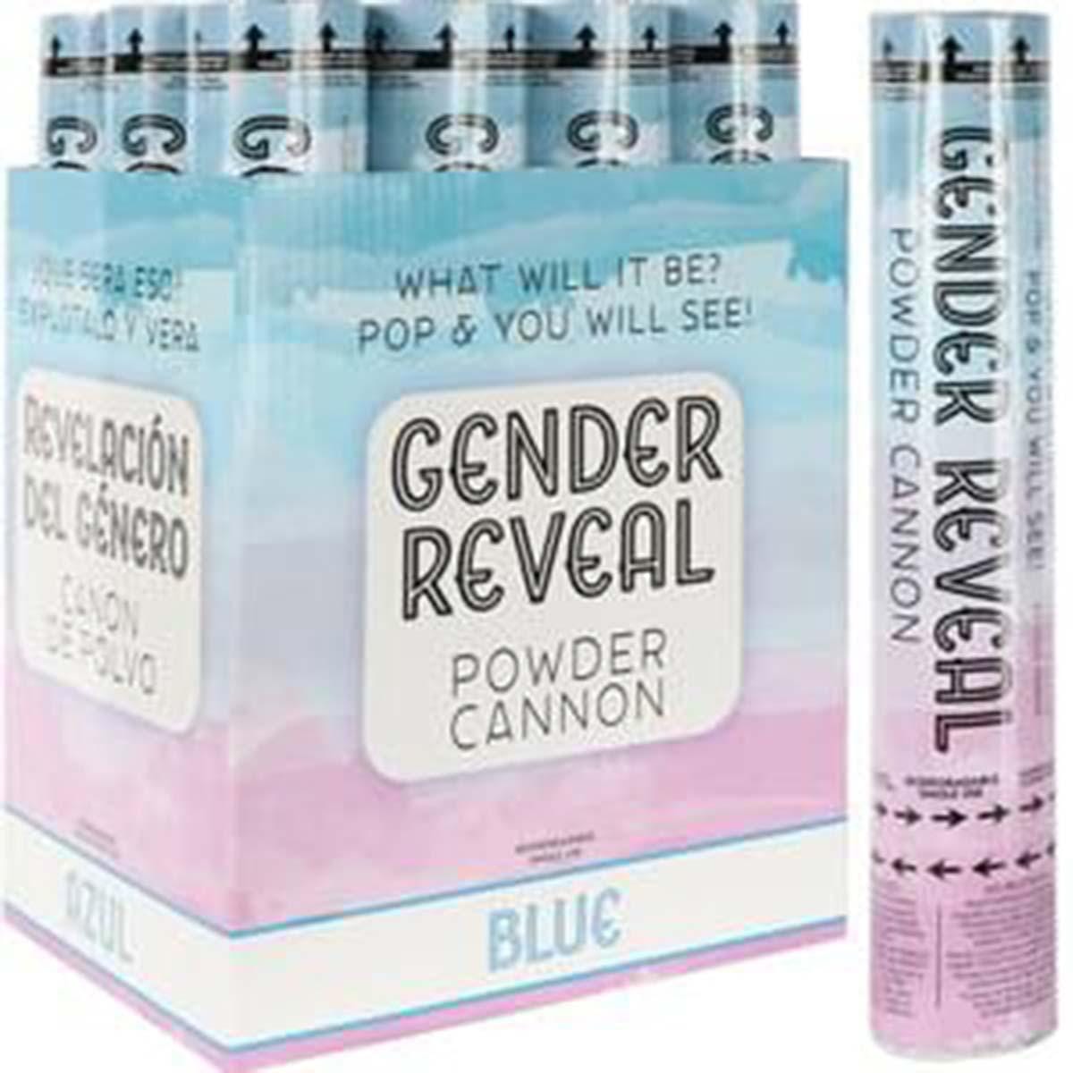 Buy Baby Shower Gender reveal blue powder cannon sold at Party Expert