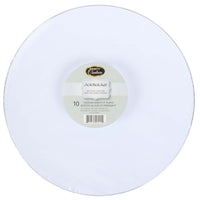 MADISON IMPORTS Disposable-Plasticware White Premium Quality Round Plates with Silver Rim, 9 Inches, 10 Count 775310995154