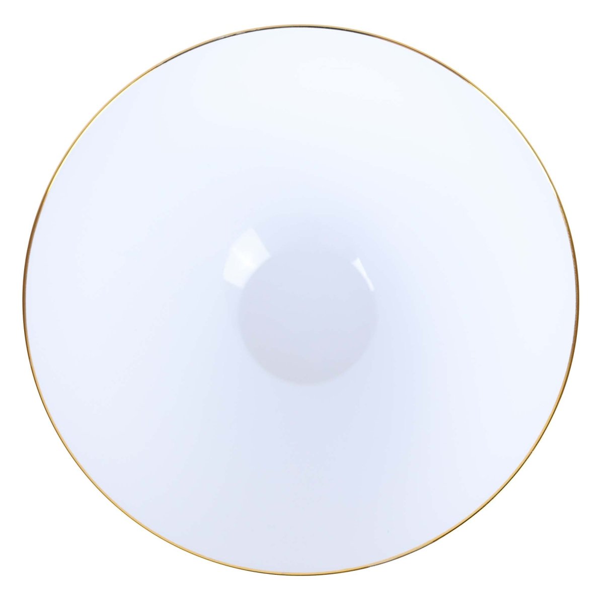 MADISON IMPORTS Disposable-Plasticware White Premium Quality Salad Bowl with Gold Rim, 58 oz, 1 Count 775310994188