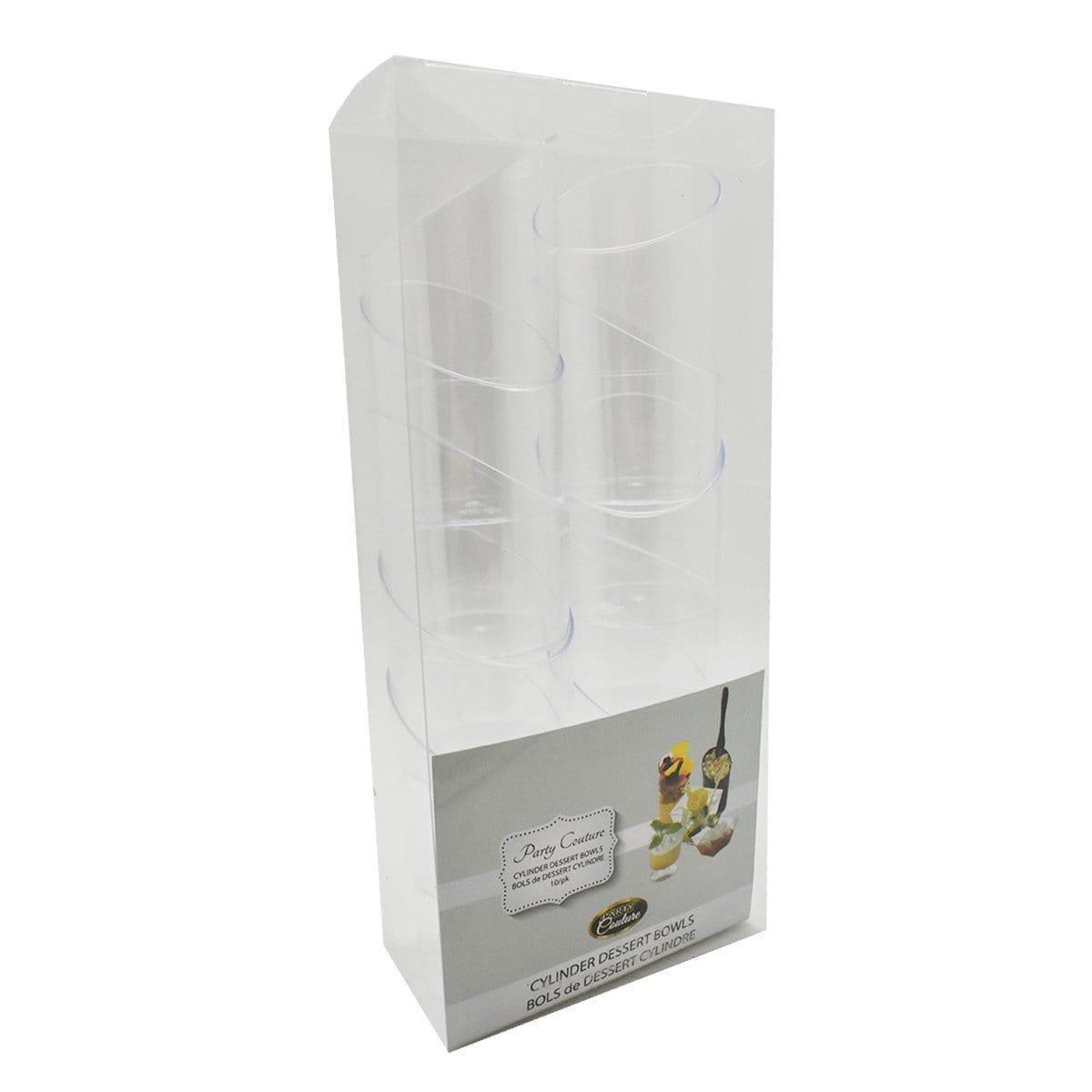 Buy Plasticware Cylinder Dessert Bowls - Clear 10 Per Package sold at Party Expert