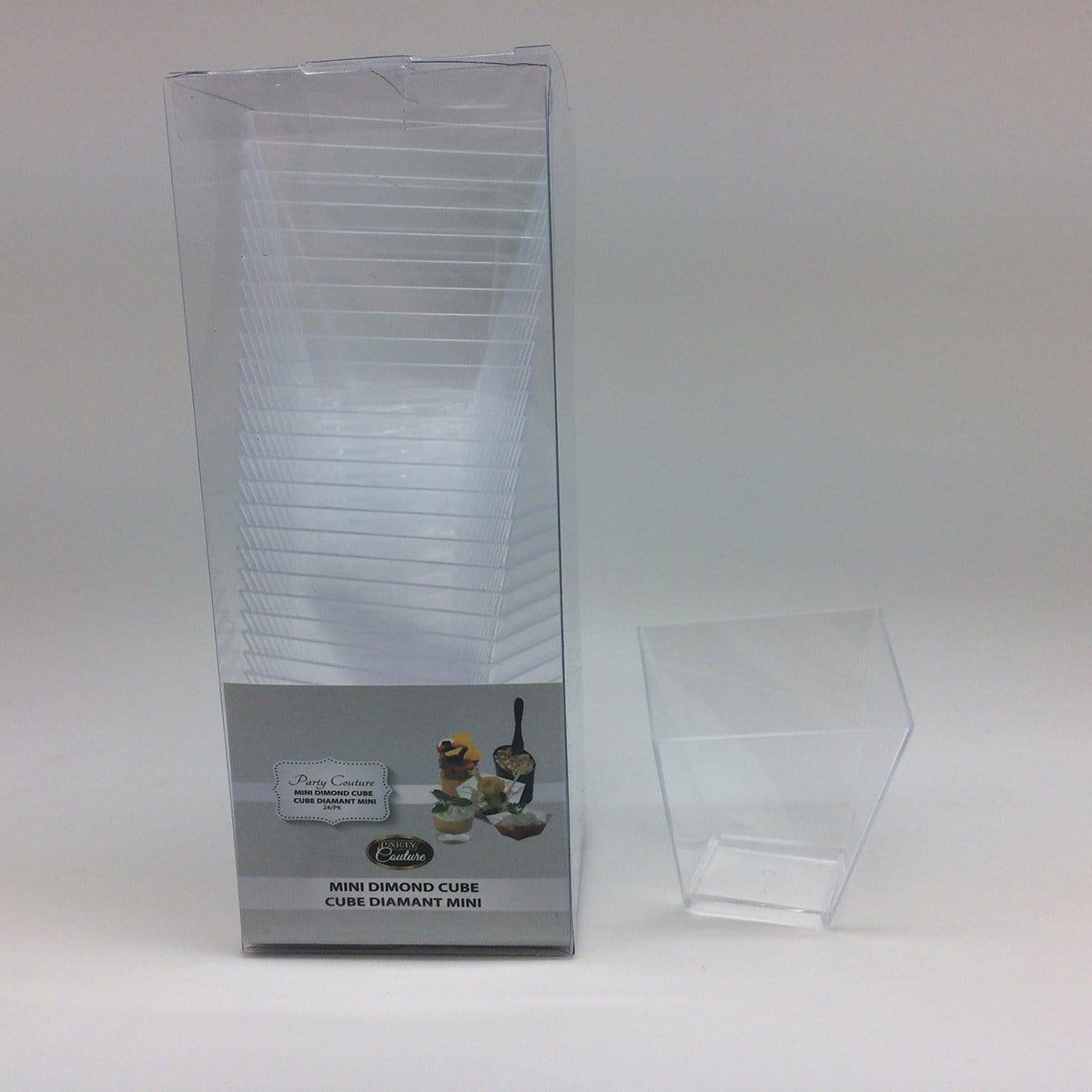 Buy Plasticware Mini Diamond/cube Shot Cup - Clear 24/pkg sold at Party Expert