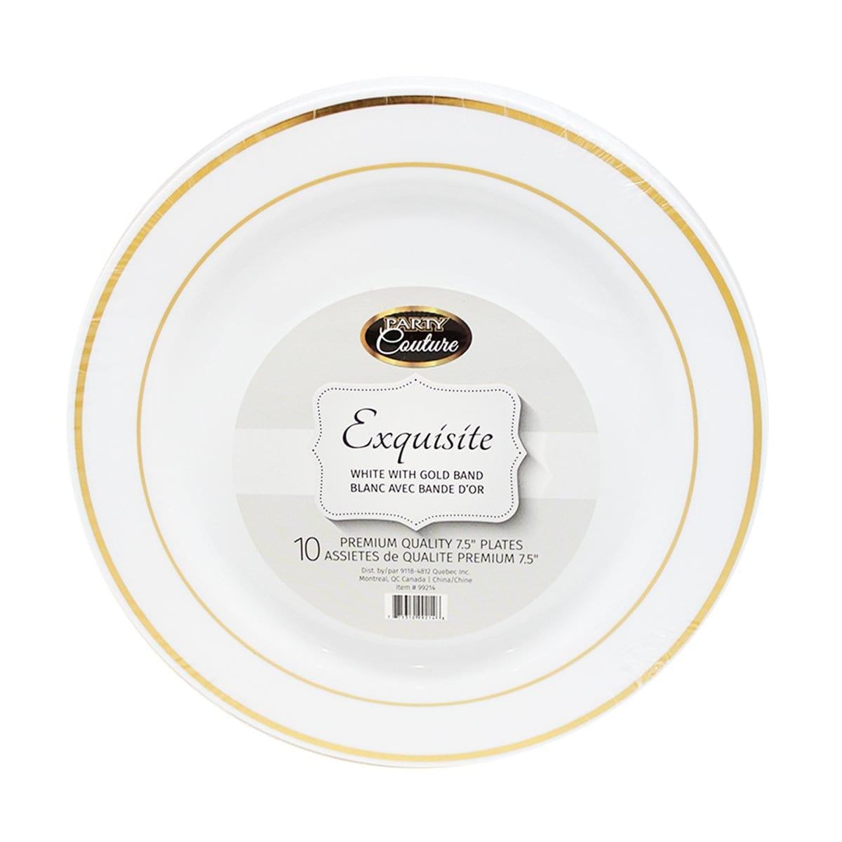 Buy Plasticware Plastic Plate - White W/gold Trim 7.5 In.10/pkg. sold at Party Expert