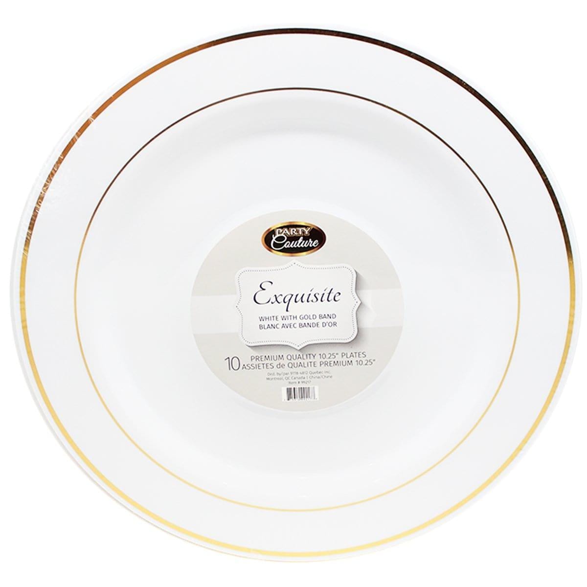 Buy Plasticware Plastic Plates - White W/gold Trim 10.25 In 10/pkg. sold at Party Expert