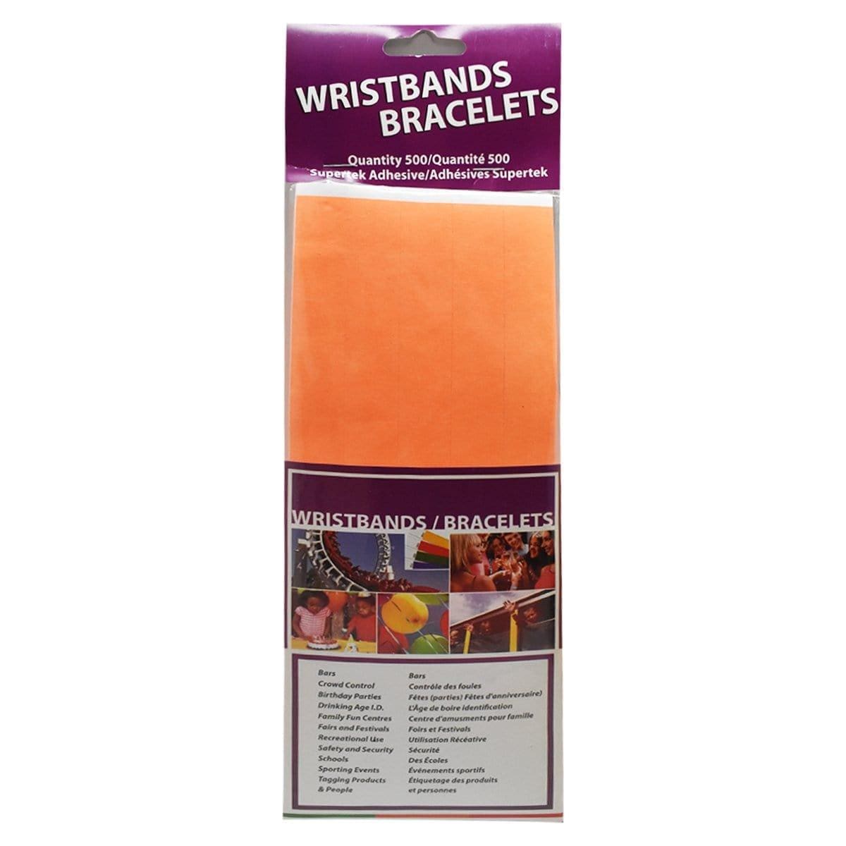 Buy Party Supplies Wristband Supertek 3/4in Neon Orange 500 Per Package sold at Party Expert