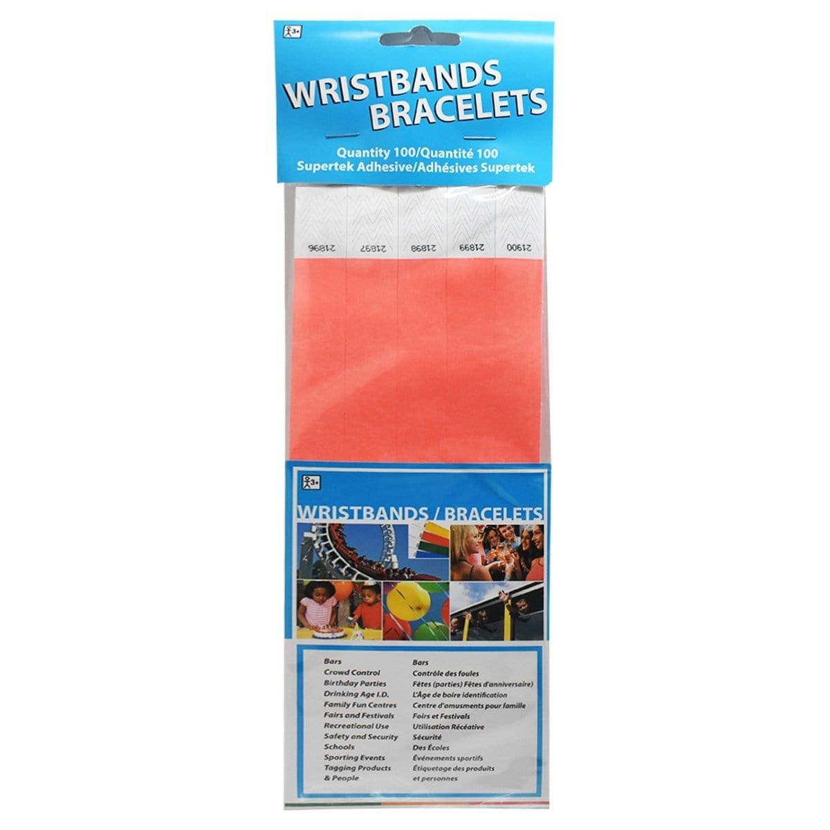 Buy Party Supplies Wristband Supertek 3/4in Neon Sunfire 100 Per Package sold at Party Expert
