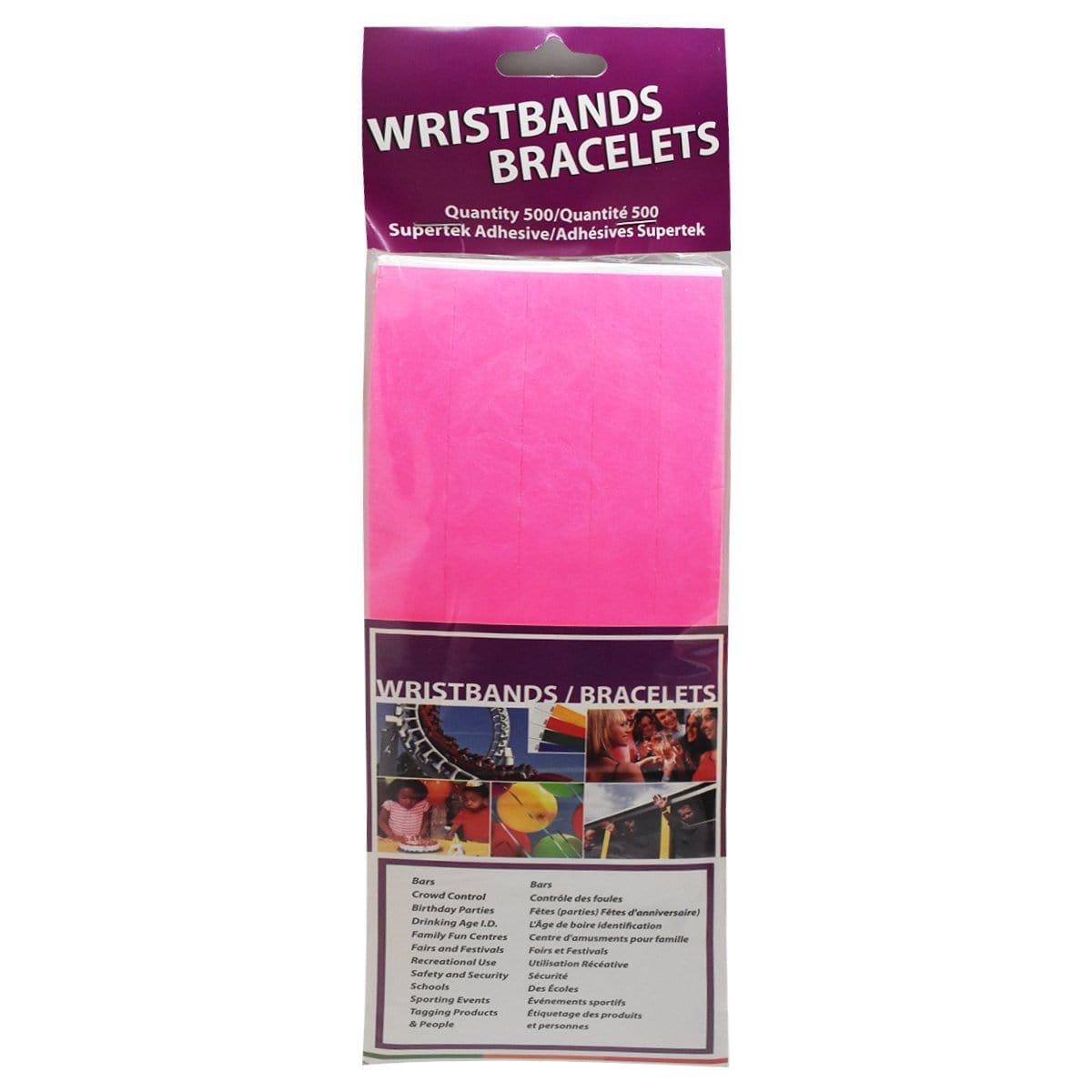 Buy Party Supplies Wristband Supertek - Neon Pink 3/4 in. 500 Per Package sold at Party Expert
