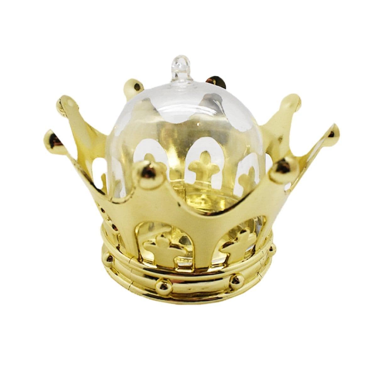 Buy Baby Shower Gold royal crown containers, 12 per package sold at Party Expert