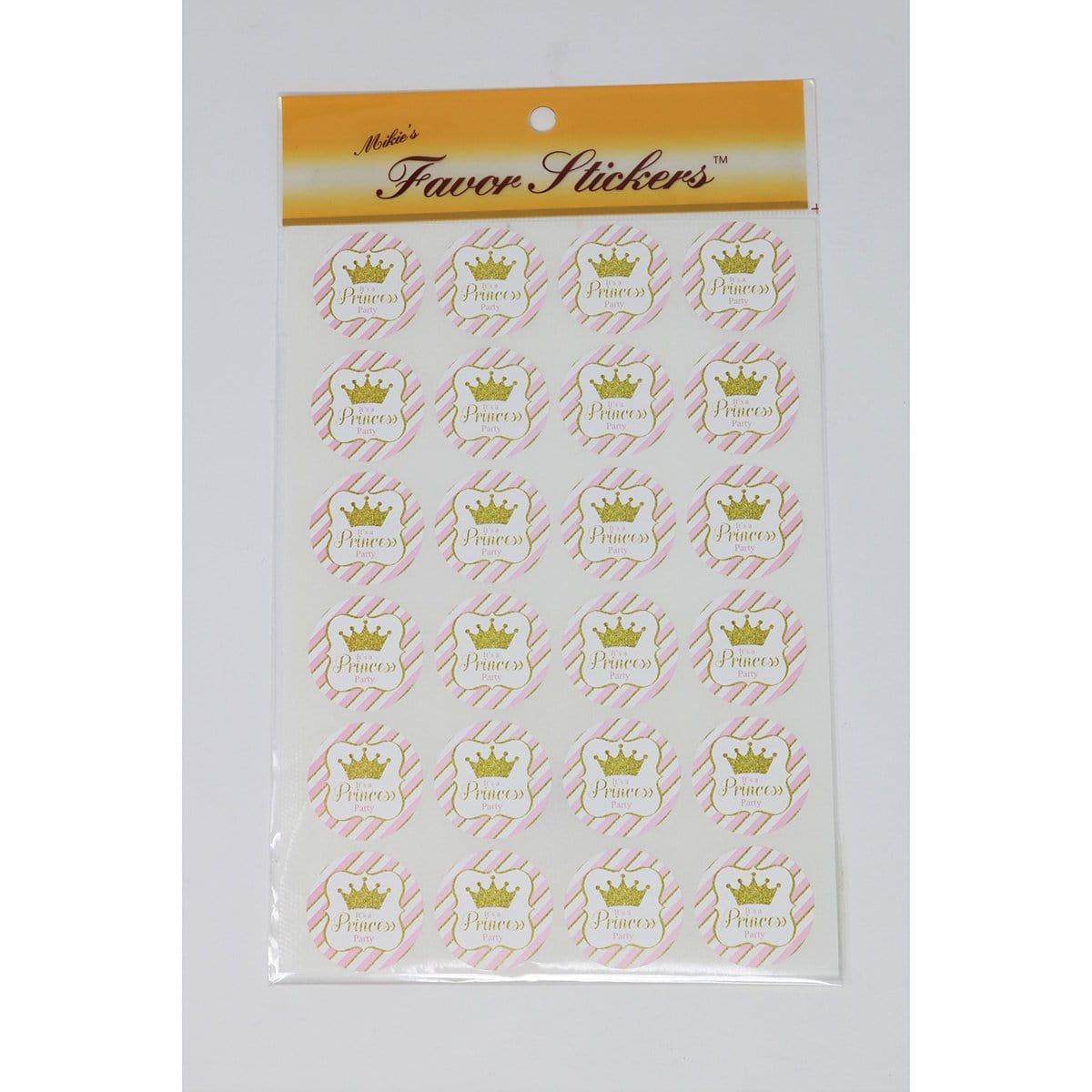 Buy Baby Shower Princess party stickers, 24 per package sold at Party Expert