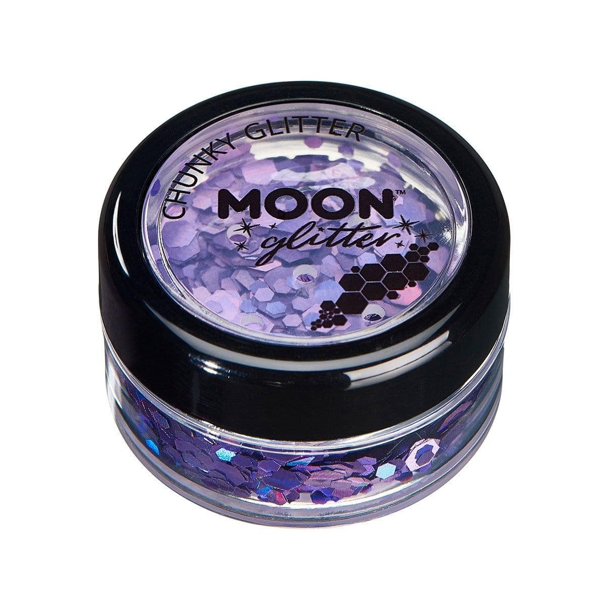 Buy Costume Accessories Moon purple chunky holographic glitter sold at Party Expert