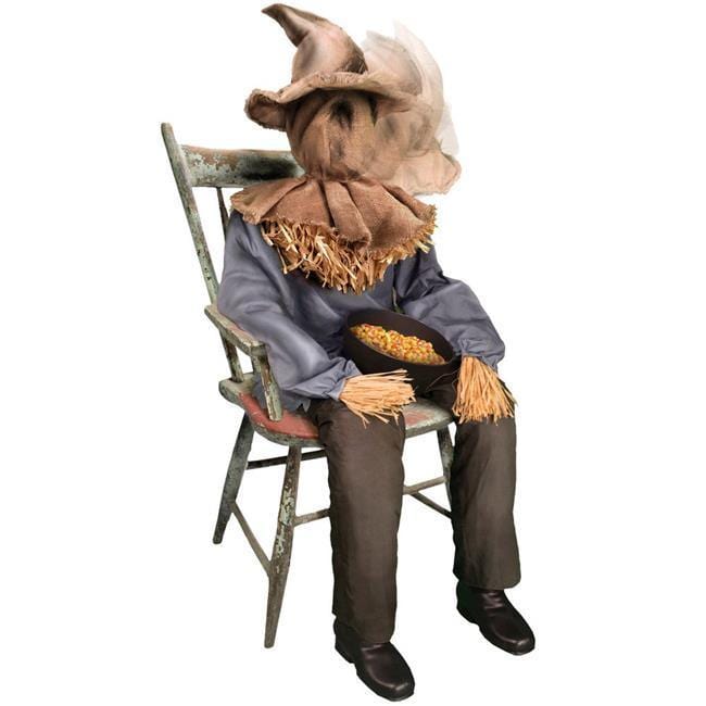 Buy Halloween Sitting scarecrow animatronic sold at Party Expert