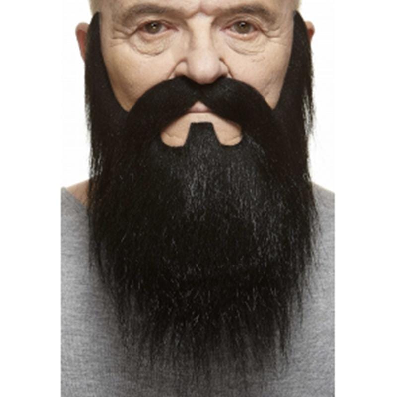 Buy Costume Accessories Black long beard with mustache sold at Party Expert
