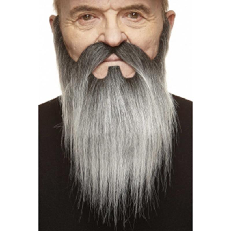 Buy Costume Accessories Grey mustache with long beard sold at Party Expert
