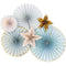 Buy Baby Shower Blue and Gold Paper Fan for Baby Shower sold at Party Expert