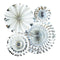 Buy Decorations Silver - Party Fans 4/pkg sold at Party Expert