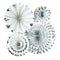 Buy Decorations Silver - Party Fans 4/pkg sold at Party Expert