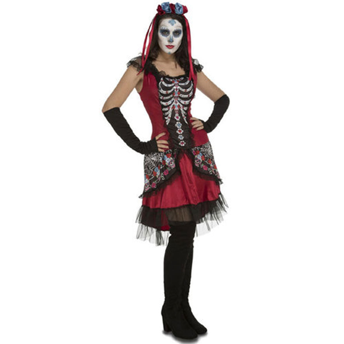 MY OTHER ME FUN COMPANY Costumes Day of the Dead Costume for Adults, Short Pink Dress