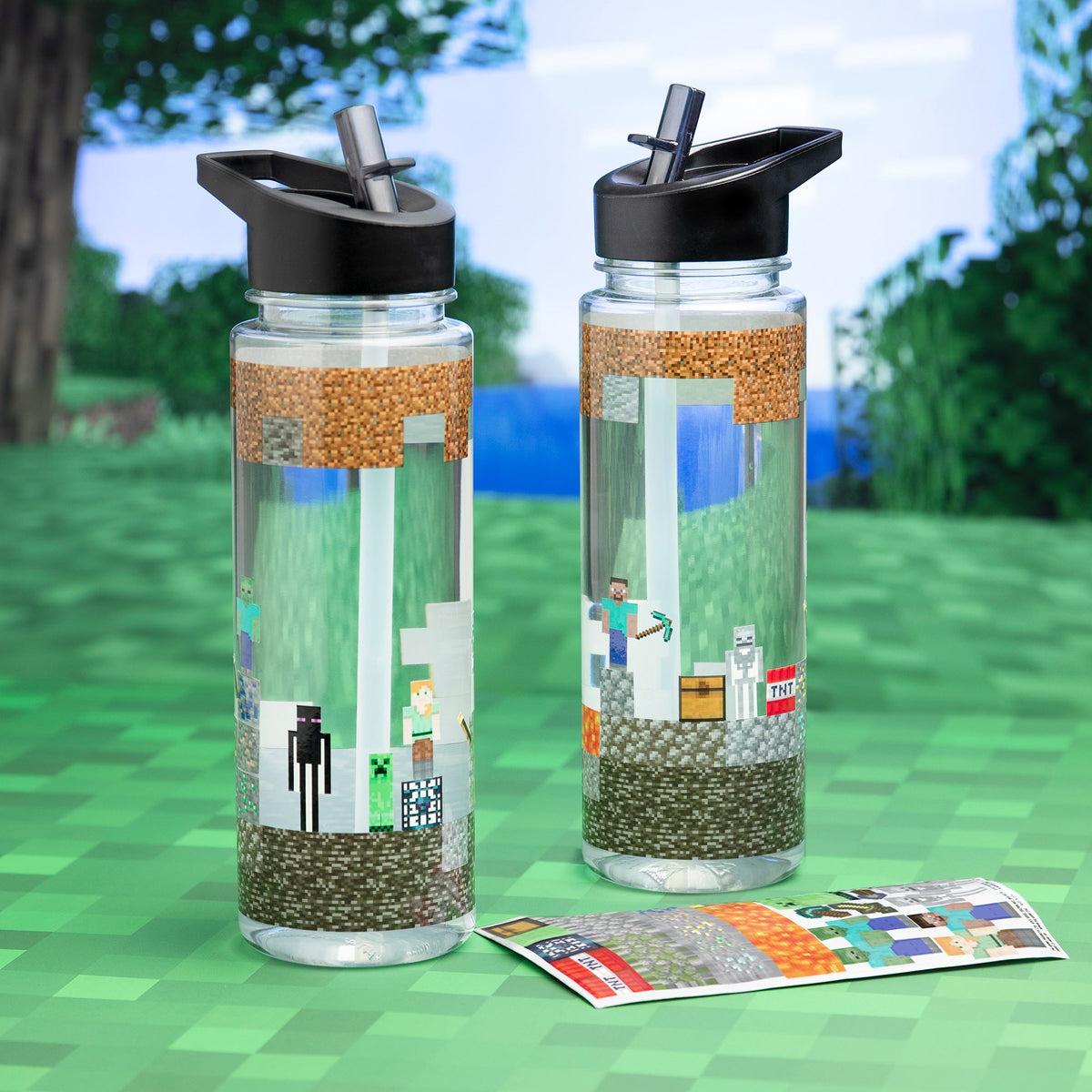PALADONE PRODUCTS INC. Novelties Minecraft Water Bottle With Stickers 5055964788483