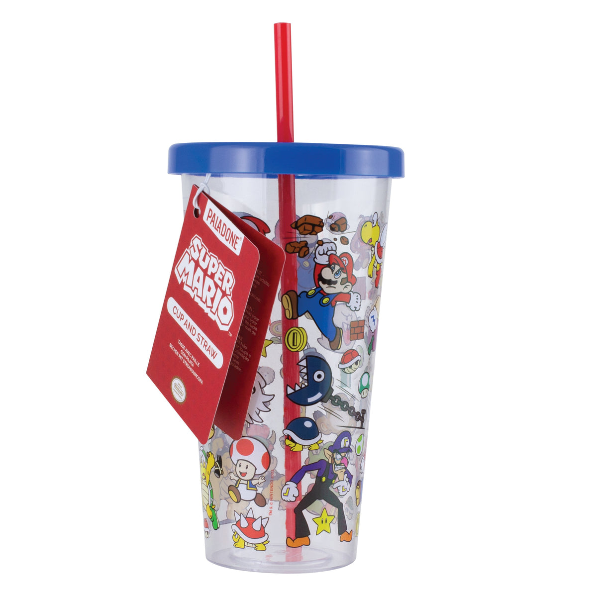 PALADONE PRODUCTS INC. Novelties Super Mario Plastic Cup with Straw 5055964767501