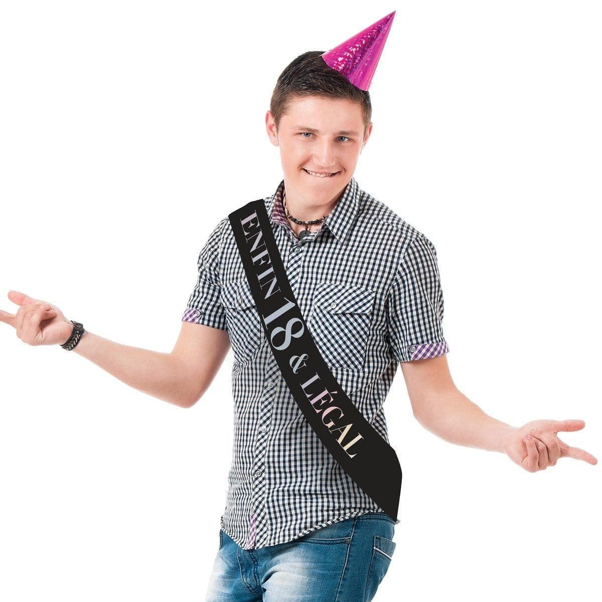 Buy Age Specific Birthday Sash - Enfin 18 Ans , 18th Birthday sold at Party Expert