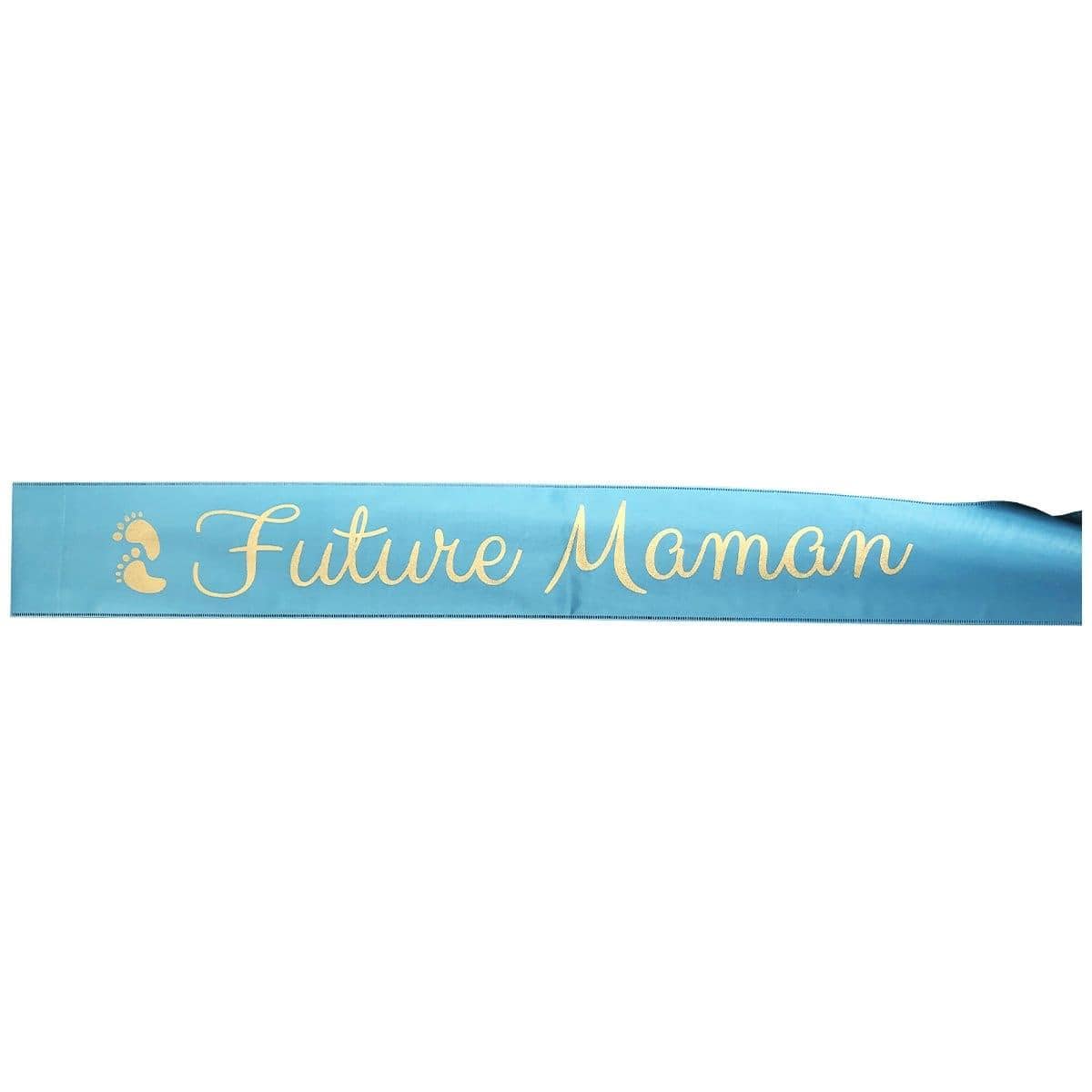 Buy Baby Shower Future Maman blue baby shower sash sold at Party Expert