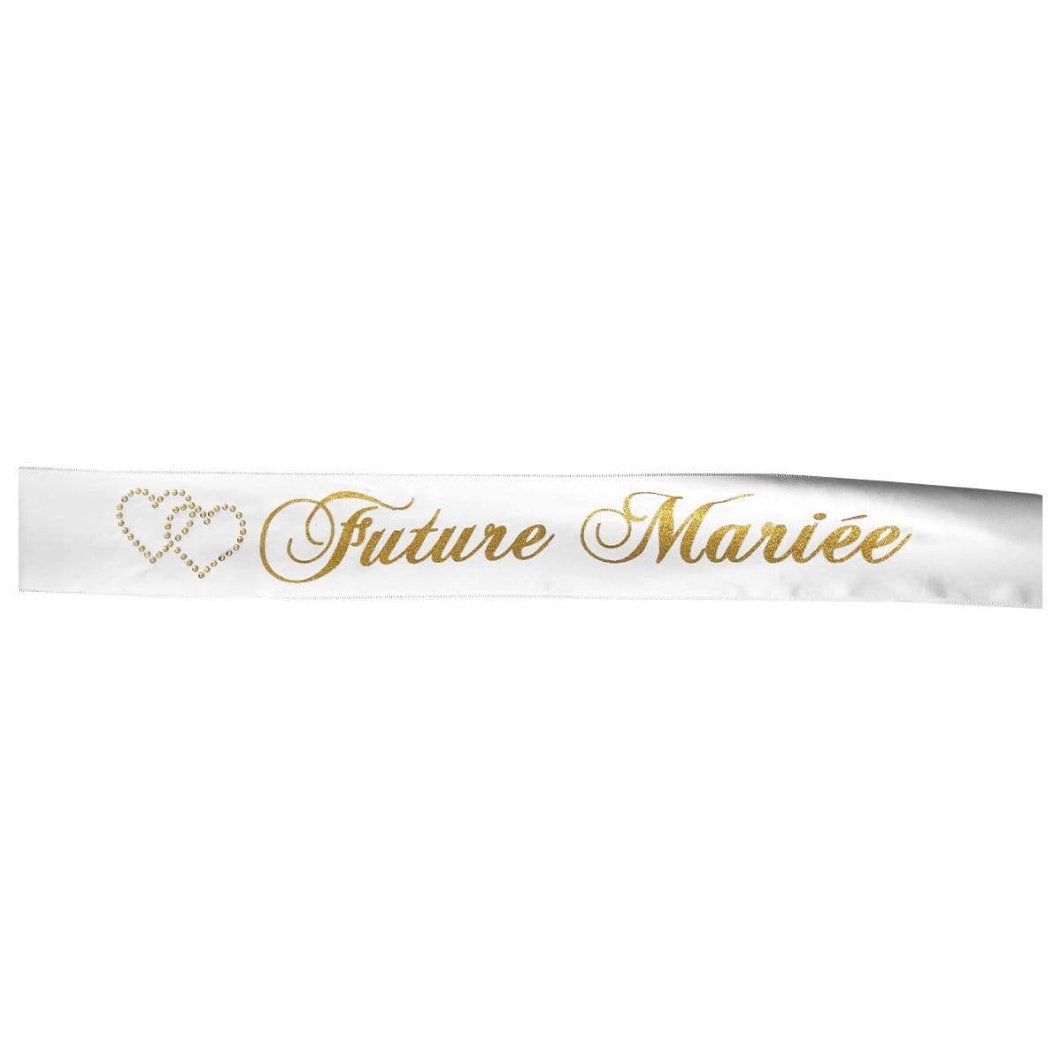 Buy Bachelorette White & gold Future Mariée sash sold at Party Expert