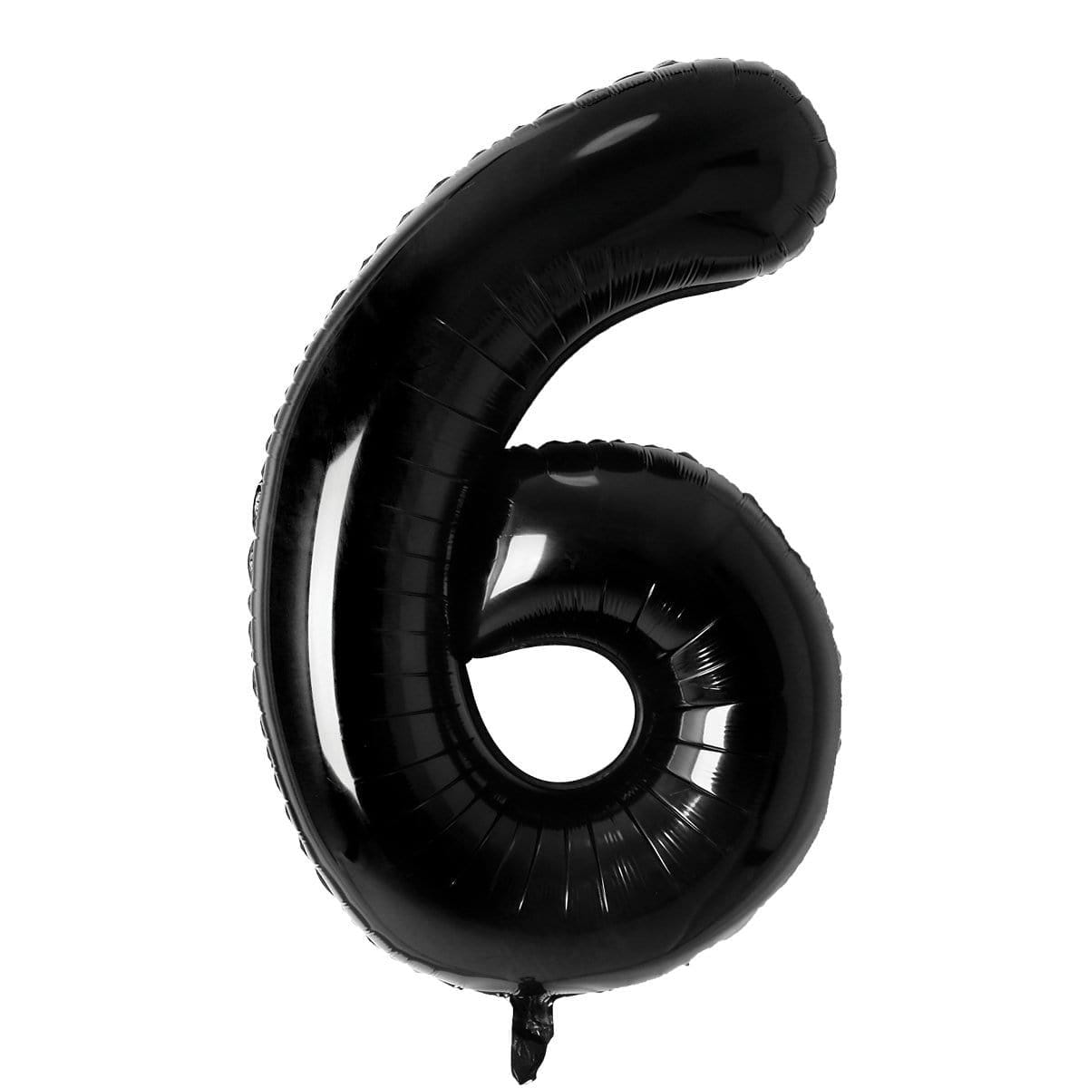Buy Balloons Black Number 6 Foil Balloon, 34 Inches sold at Party Expert