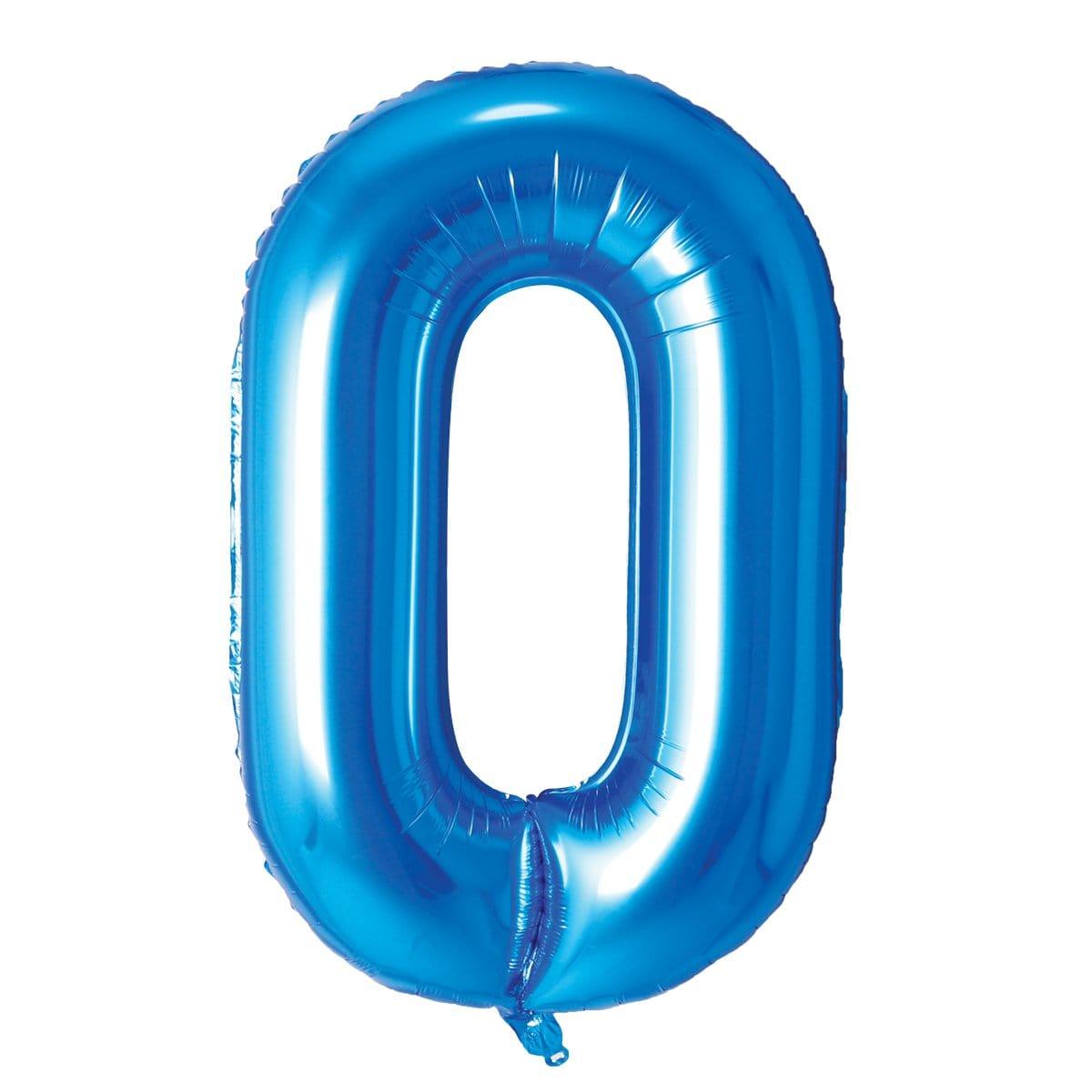 Buy Balloons Blue Number 0 Foil Balloon, 34 Inches sold at Party Expert