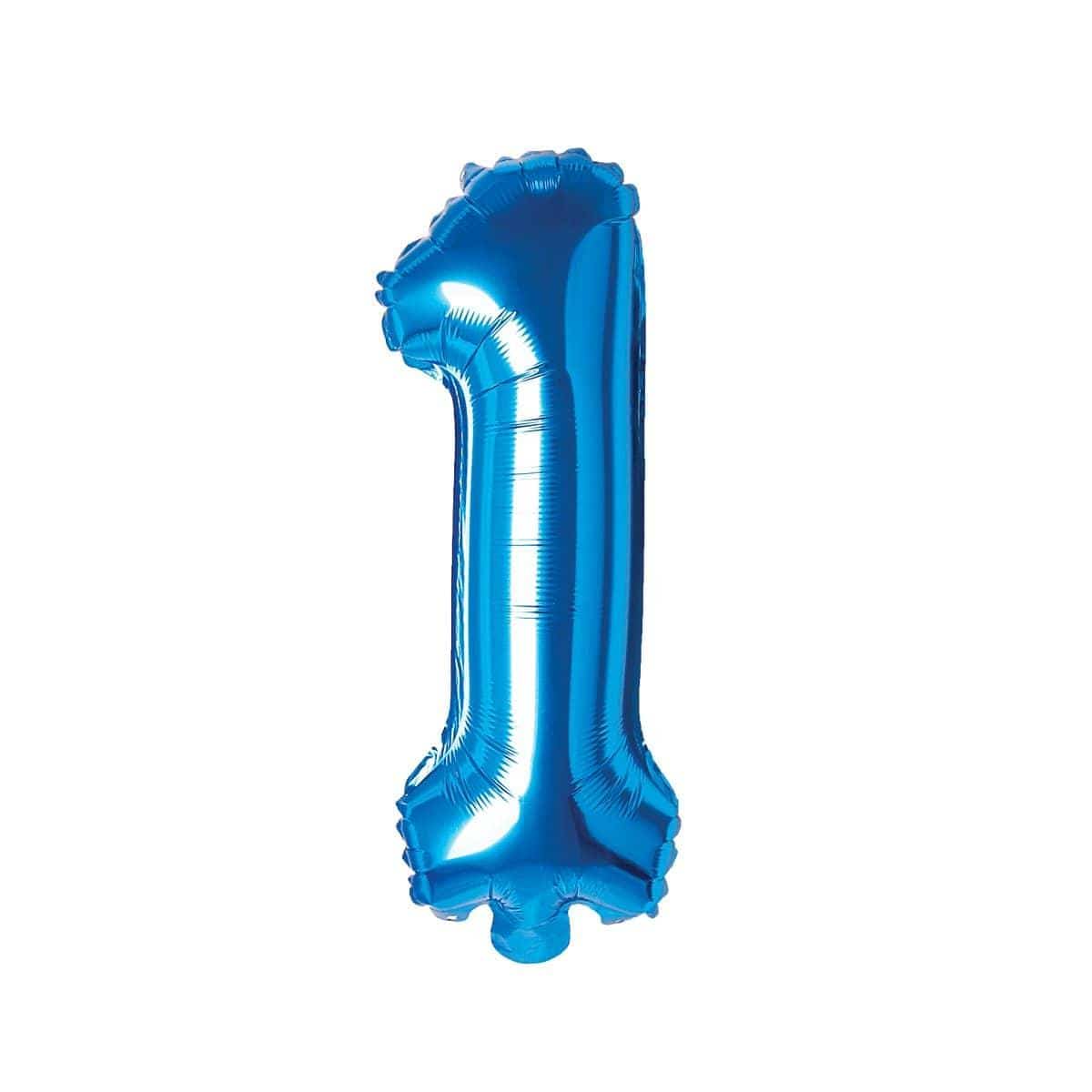 Buy Balloons Blue Number 1 Foil Balloon, 16 Inches sold at Party Expert