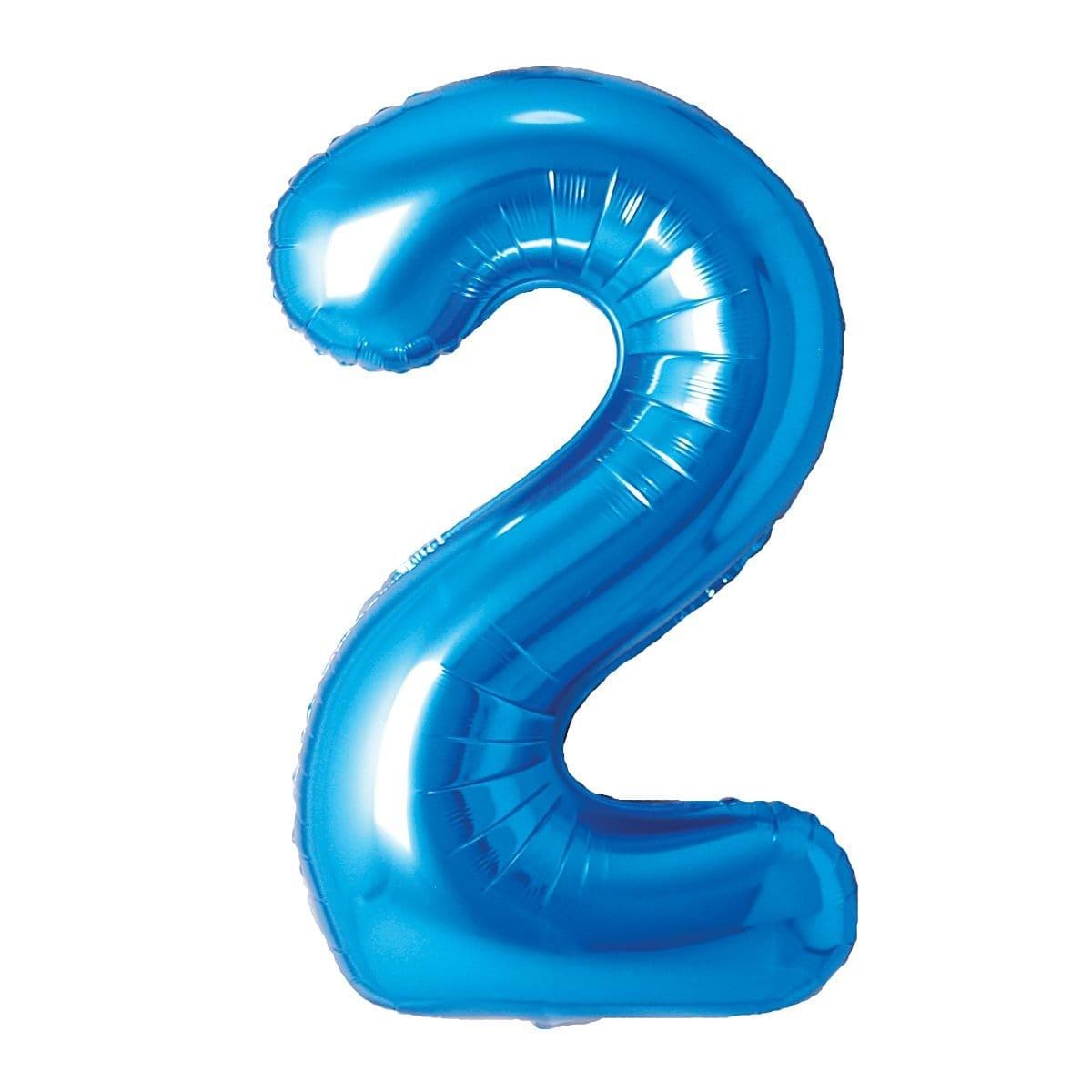 Buy Balloons Blue Number 2 Foil Balloon, 34 Inches sold at Party Expert