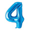 Buy Balloons Blue Number 4 Foil Balloon, 34 Inches sold at Party Expert