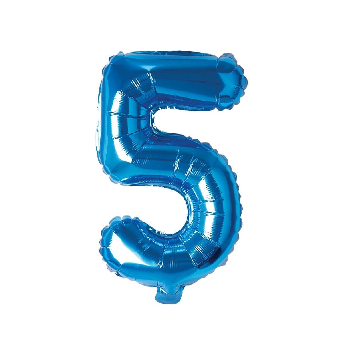 Buy Balloons Blue Number 5 Foil Balloon, 16 Inches sold at Party Expert