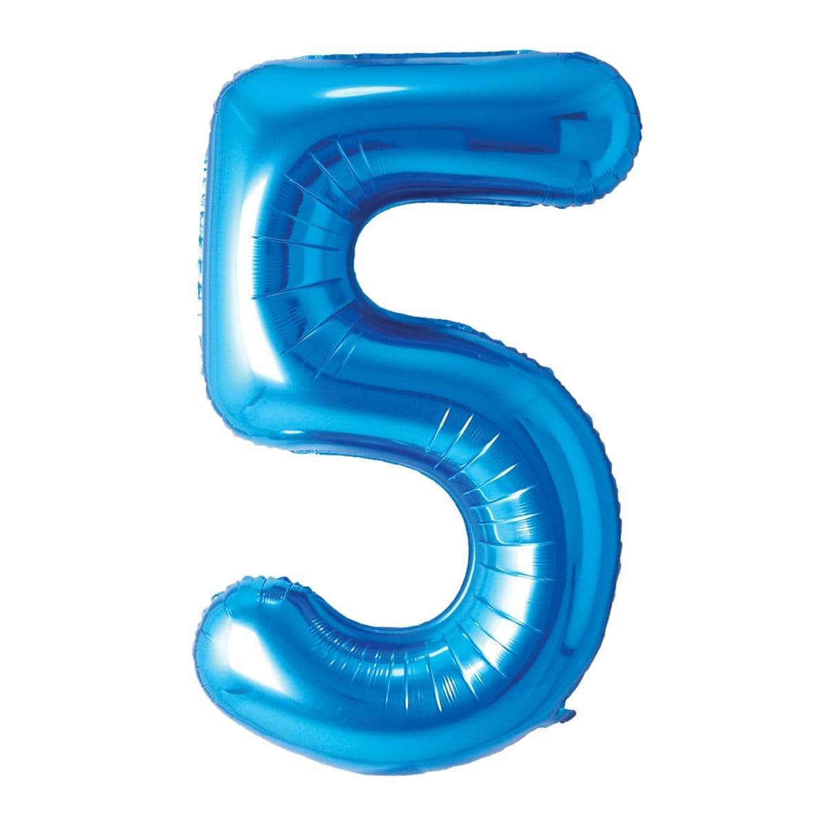 Buy Balloons Blue Number 5 Foil Balloon, 34 Inches sold at Party Expert