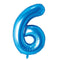Buy Balloons Blue Number 6 Foil Balloon, 34 Inches sold at Party Expert