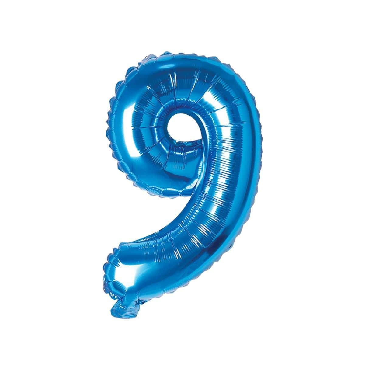 Buy Balloons Blue Number 9 Foil Balloon, 16 Inches sold at Party Expert