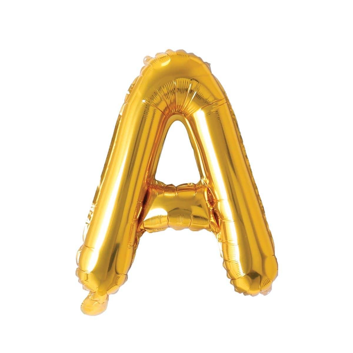 Buy Balloons Gold Letter A Foil Balloon, 16 Inches sold at Party Expert