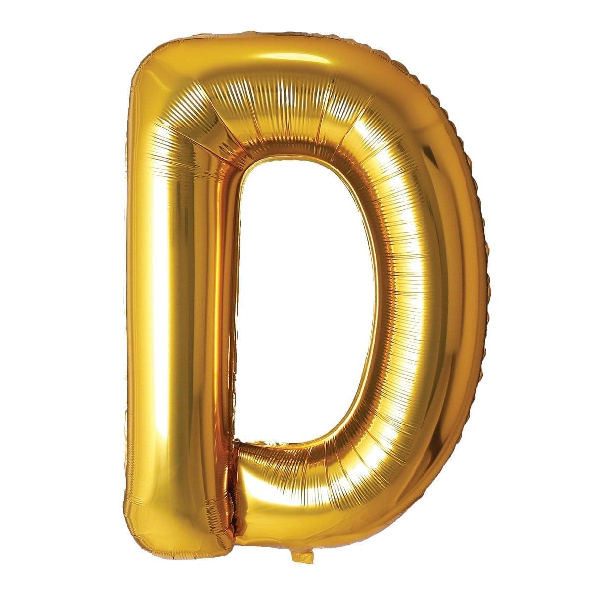 Buy Balloons Gold Letter D Foil Balloon, 34 Inches sold at Party Expert