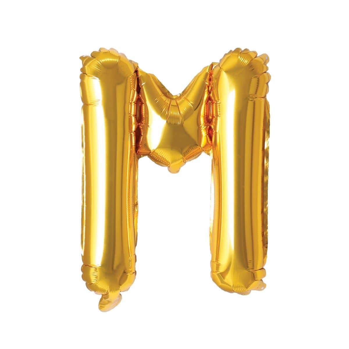Buy Balloons Gold Letter M Foil Balloon, 16 Inches sold at Party Expert