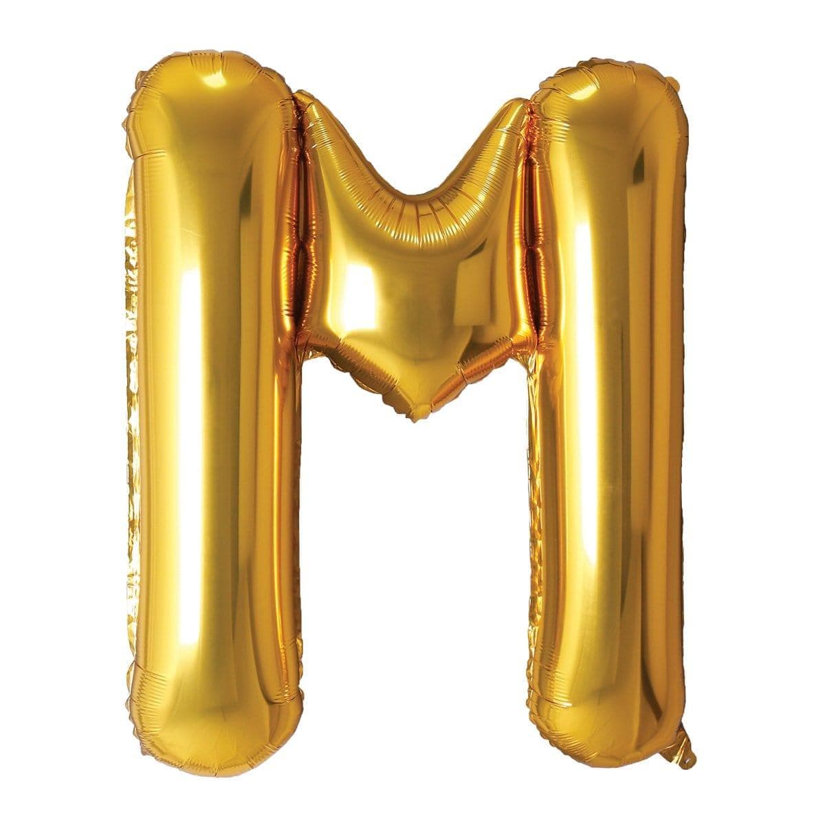 Buy Balloons Gold Letter M Foil Balloon, 34 Inches sold at Party Expert