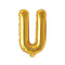 Buy Balloons Gold Letter U Foil Balloon, 16 Inches sold at Party Expert