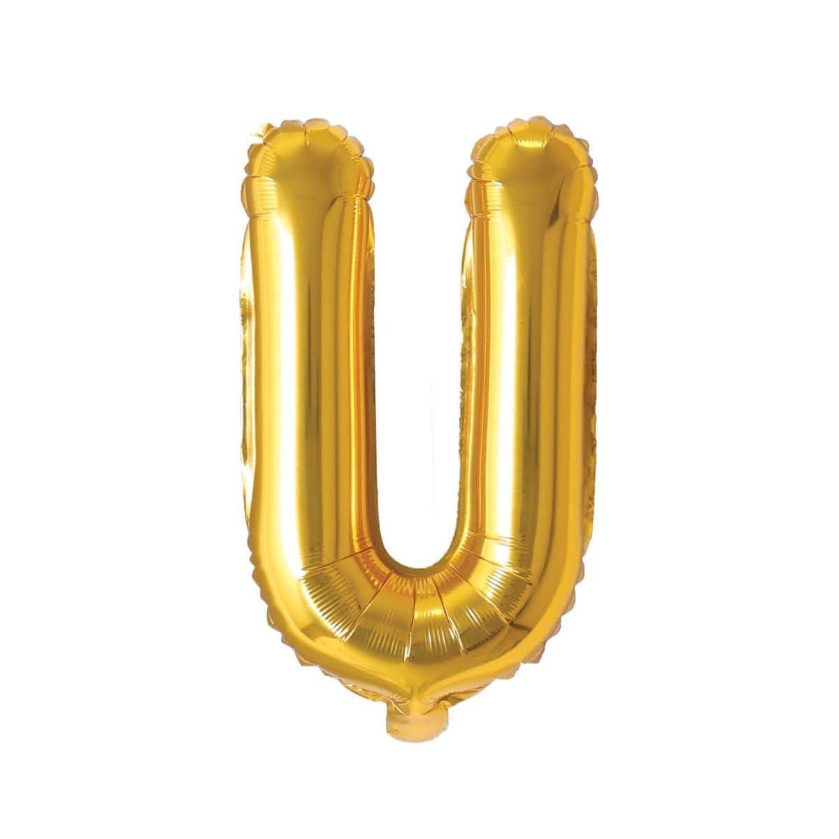 Buy Balloons Gold Letter U Foil Balloon, 16 Inches sold at Party Expert