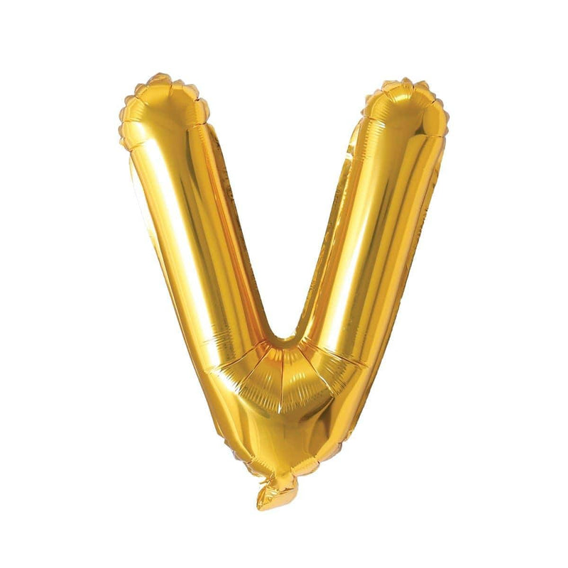 Buy Balloons Gold Letter V Foil Balloon, 16 Inches sold at Party Expert