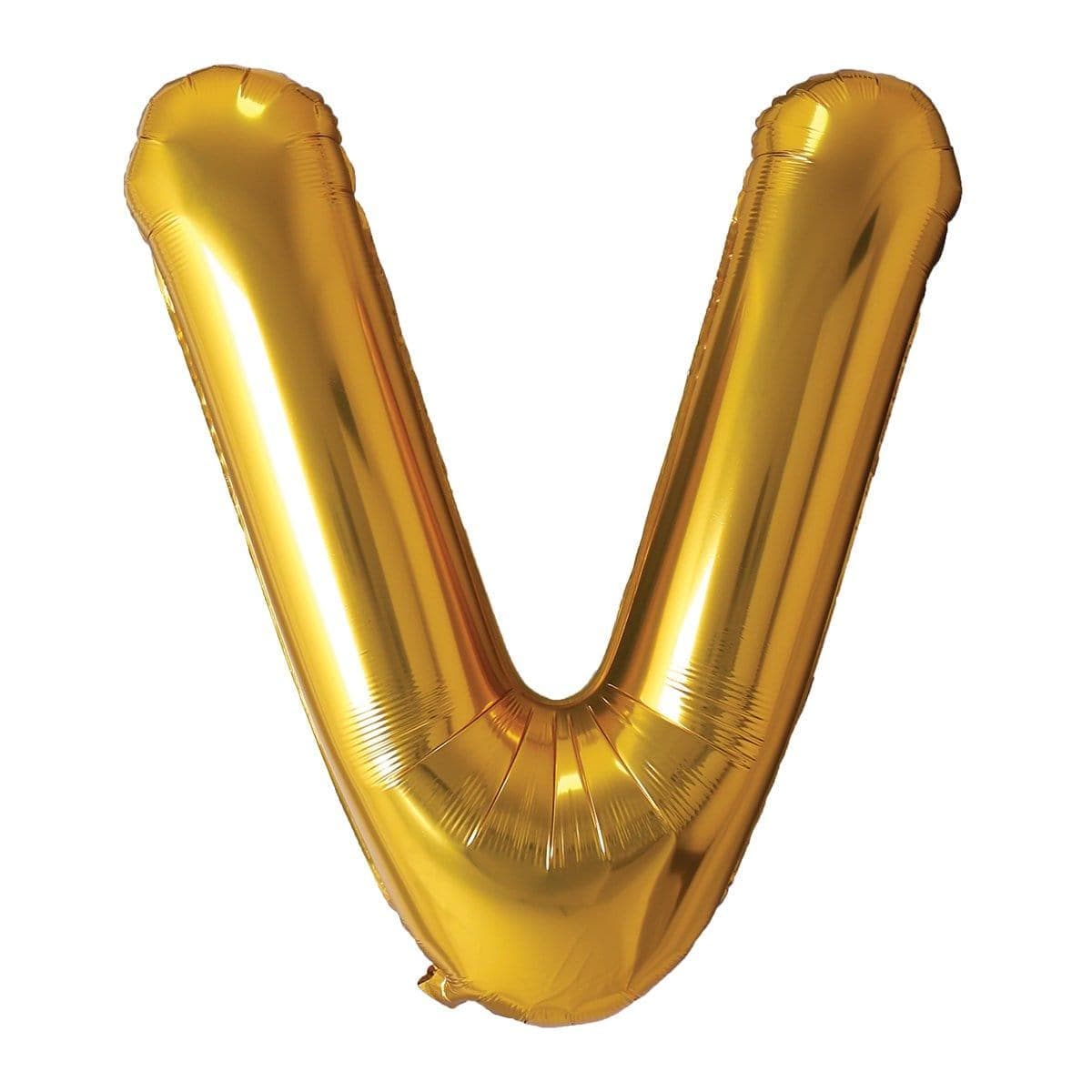 Buy Balloons Gold Letter V Foil Balloon, 34 Inches sold at Party Expert