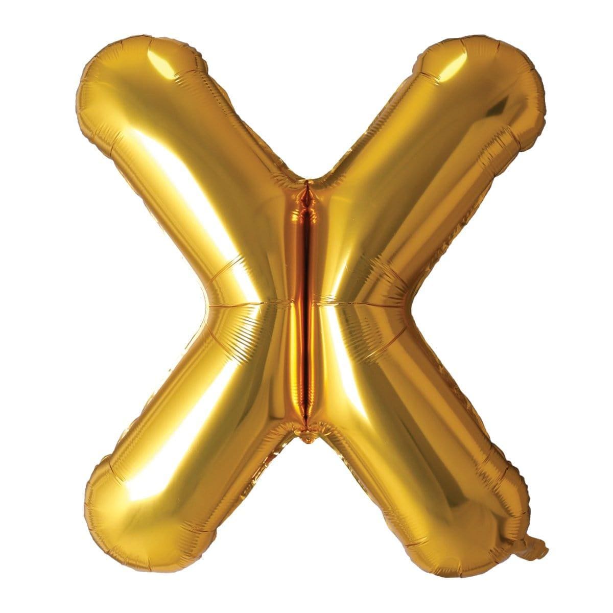Buy Balloons Gold Letter X Foil Balloon, 34 Inches sold at Party Expert