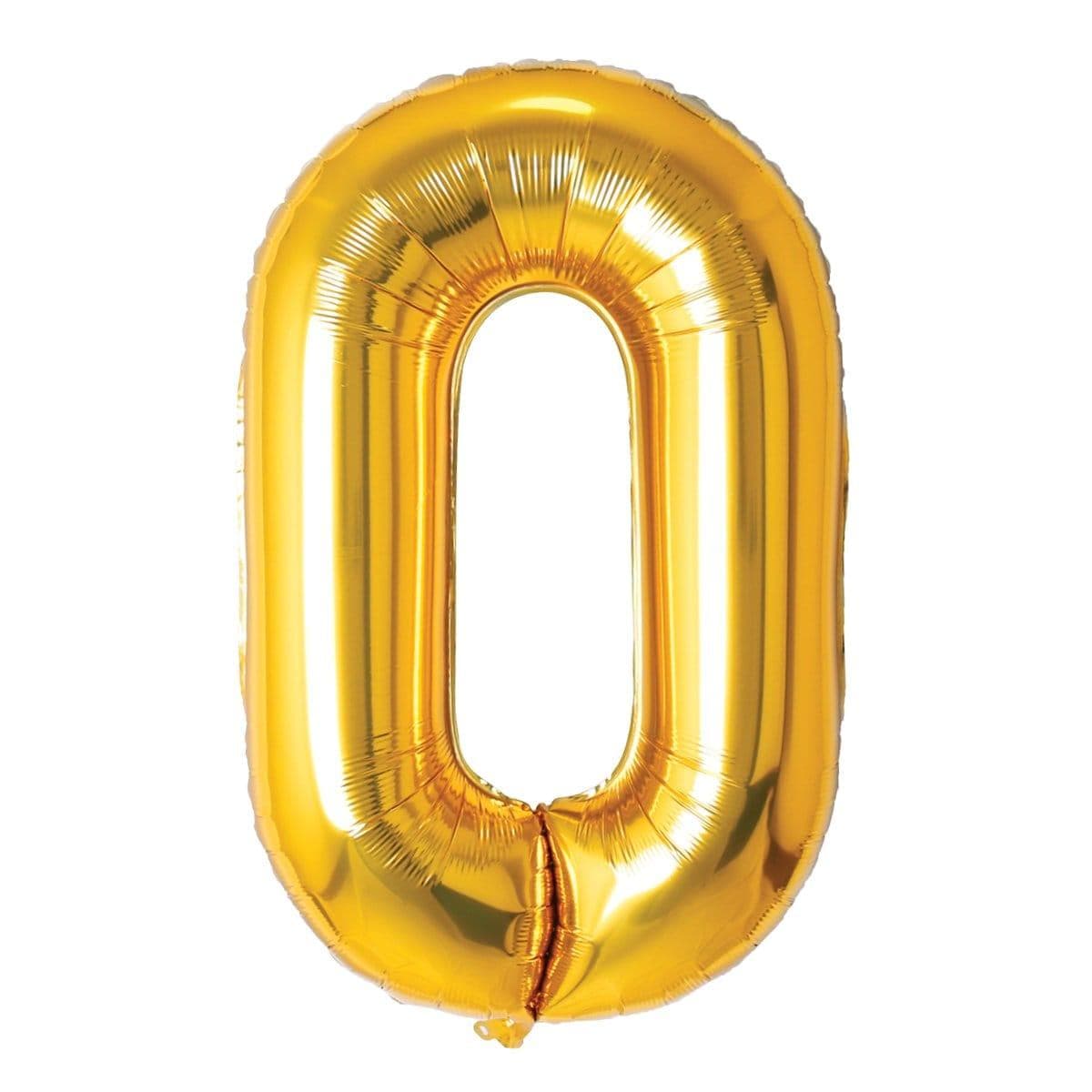 Buy Balloons Gold Number 0 Foil Balloon, 34 Inches sold at Party Expert