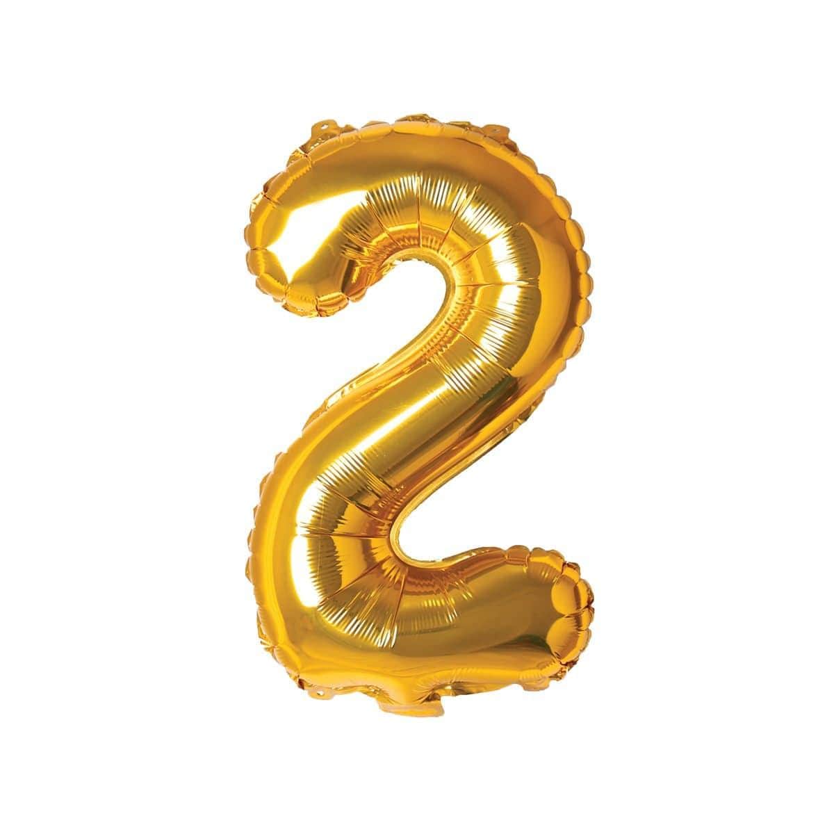 Buy Balloons Gold Number 2 Foil Balloon, 16 Inches sold at Party Expert