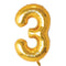 Buy Balloons Gold Number 3 Foil Balloon, 34 Inches sold at Party Expert